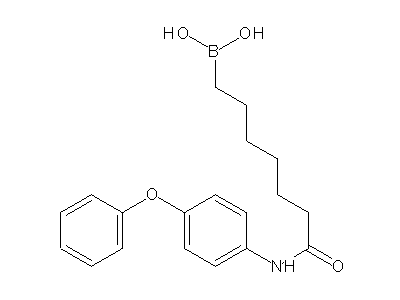 Chemical structure of 7-oxo-7-(4-phenoxyphenyl)aminoheptylboronic acid