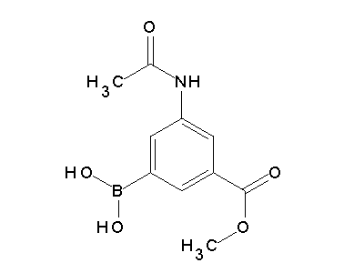 Chemical structure of methyl 3-(dihydroxyboryl)-5-acetamidobenzoate
