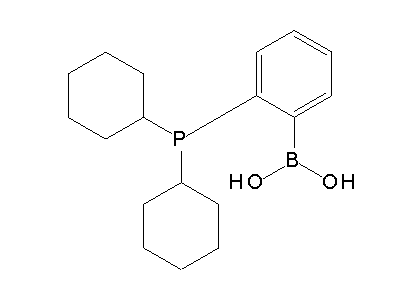 Chemical structure of (2-dicyclohexylphosphanylphenyl)boronic acid