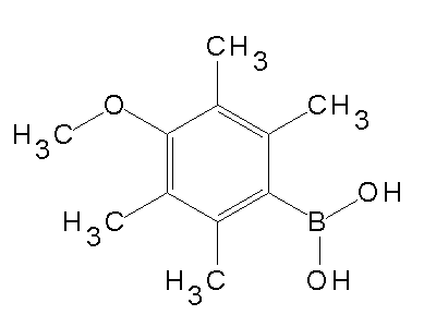 Chemical structure of 4-methoxy-2,3,5,6-tetramethylphenylboronic acid