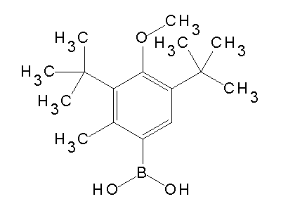 Chemical structure of 3,5-di-tert-butyl-4-methoxy-2-methylphenylboronic acid