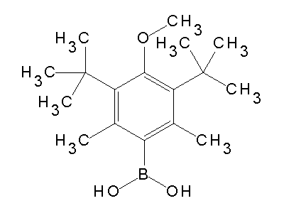 Chemical structure of 3,5-di-tert-butyl-4-methoxy-2,6-dimethylphenylboronic acid