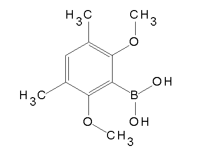 Chemical structure of 2,6-dimethoxy-3,5-dimethylphenylboronic acid