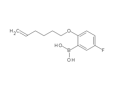 Chemical structure of 5-fluoro-2-(hex-5-en-1-yloxy)phenylboronic acid