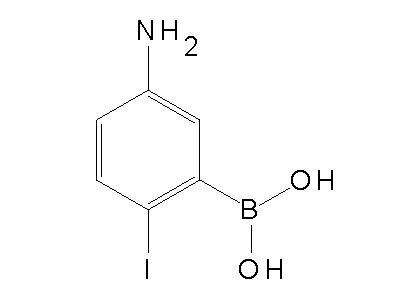 Chemical structure of 5-amino-2-iodophenylboronic acid
