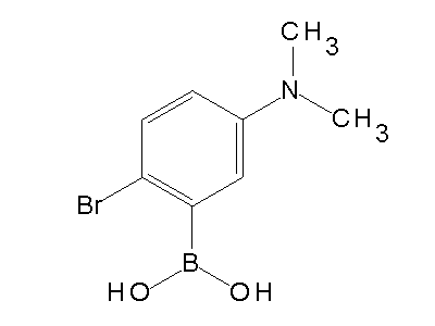 Chemical structure of 5-(dimethylamino)-2-bromophenylboronic acid