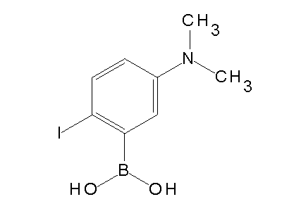 Chemical structure of 5-(dimethylamino)-2-iodophenylboronic acid