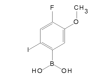 Chemical structure of 4-fluoro-2-iodo-5-methoxyphenylboronic acid