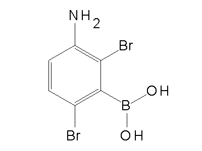 Chemical structure of 5-amino-2,6-dibromophenylboronic acid