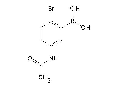 Chemical structure of 5-acetamido-2-bromophenylboronic acid