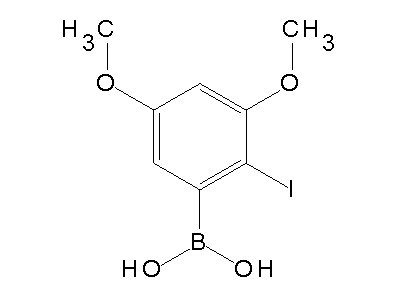 Chemical structure of 2-iodo-3,5-dimethoxyphenylboronic acid
