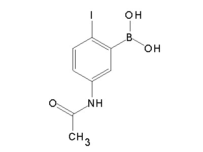 Chemical structure of 5-acetamido-2-iodophenylboronic acid