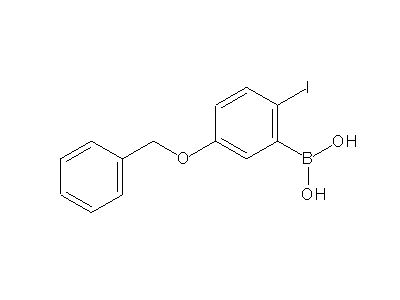 Chemical structure of 5-(benzyloxy)-2-iodophenylboronic acid