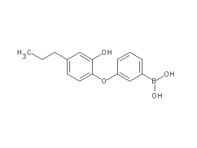 Chemical structure of 3-(2-hydroxy-4-propylphenoxy)phenyl boronic acid