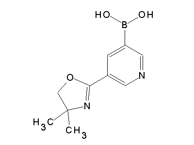 Chemical structure of 5-(4,5-dihydro-4,4-dimethyl-2-oxazolyl)-3-pyridinylboronic acid