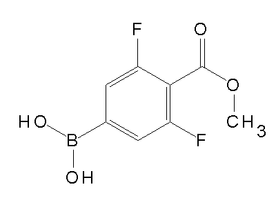 Chemical structure of 3,5-difluoro-4-(methoxycarbonyl)phenylboronic acid