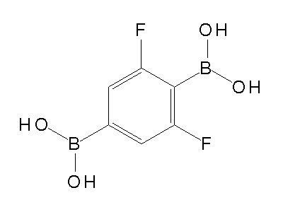Chemical structure of 2,6-difluoro-1,4-phenylenediboronic acid