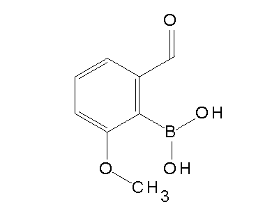 Chemical structure of 2-formyl-6-methoxyphenylboronic acid