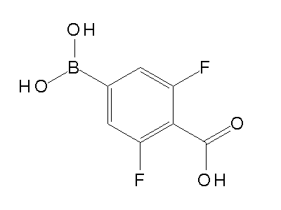 Chemical structure of 4-borono-2,6-difluorobenzoic acid