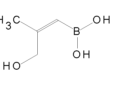 Chemical structure of (Z)-3-hydroxy-2-methylprop-1-enylboronic acid