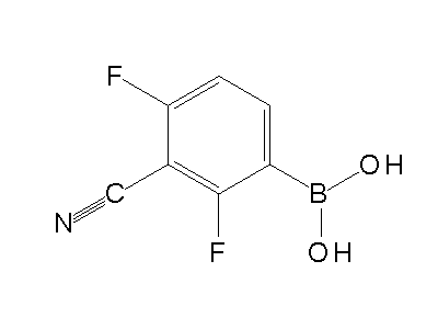 Chemical structure of 2,4-difluoro-3-cyanophenylboronic acid