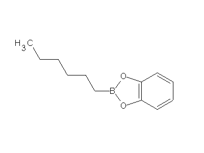 Chemical structure of B-hexylcatecholborane