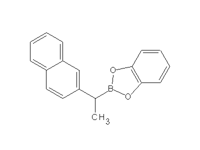 Chemical structure of 2-(1-naphthalen-2-ylethyl)-1,3,2-benzodioxaborole