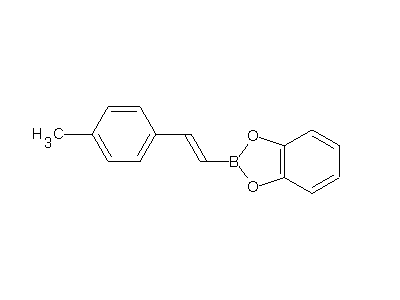 Chemical structure of 2-[(E)-2-(4-methylphenyl)ethenyl]-1,3,2-benzodioxaborole