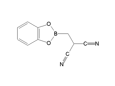 Chemical structure of benzo[1,3,2]dioxaborol-2-ylmethyl-malononitrile