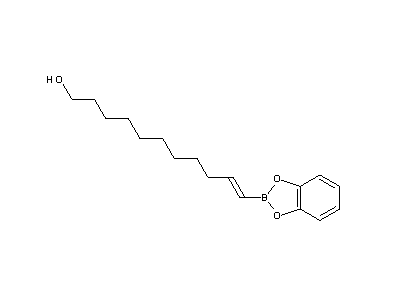 Chemical structure of (E)-11-(1,3,2-benzodioxaborol-2-yl)undec-10-en-1-ol