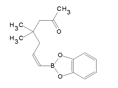 Chemical structure of (Z)-7-(1,3,2-benzodioxaborol-2-yl)-4,4-dimethylhept-6-en-2-one