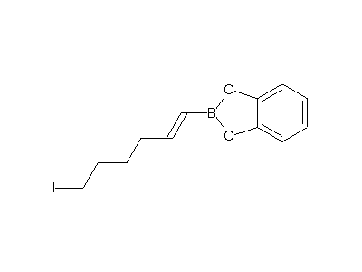 Chemical structure of (E)-2-(6-iodo-1-hexenyl)-1,3,2-benzodioxaborole