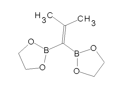 Chemical structure of 2,2'-(2-methyl-prop-1-ene-1,1-diyl)-bis-[1,3,2]dioxaborolane