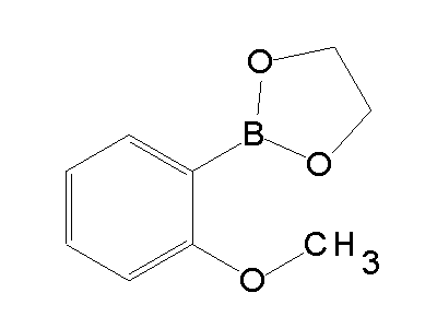 Chemical structure of 2-(2-methoxyphenyl)-1,3,2-dioxaborolane