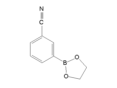 Chemical structure of 3-cyanophenylboronic acid ethylene glycol ester