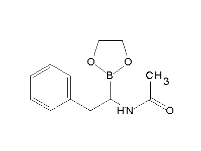 Chemical structure of ethylene glycol 1-acetamido-2-phenylethane-1-boronate
