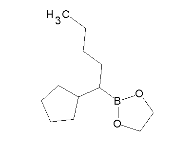 Chemical structure of 2-(1-cyclopentylpentyl)-1,3,2-dioxaborolane