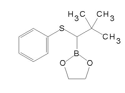 Chemical structure of 2-(2,2-dimethyl-1-phenylsulfanylpropyl)-1,3,2-dioxaborolane