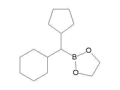 Chemical structure of 2-[cyclohexyl(cyclopentyl)methyl]-1,3,2-dioxaborolane