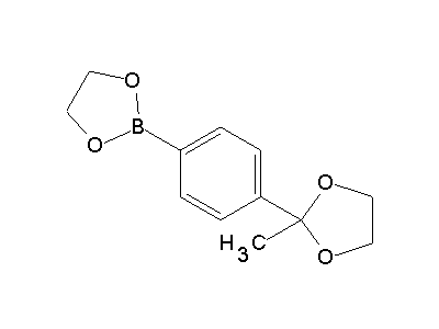 Chemical structure of 2-[4-(2-methyl-1,3-dioxolan-2-yl)phenyl]-[1,3,2]-dioxaborolane