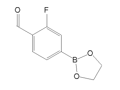 Chemical structure of 4-(1,3,2-dioxaborolan-2-yl)-2-fluorobenzaldehyde