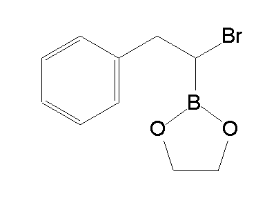 Chemical structure of 2-(1-bromo-2-phenylethyl)-1,3,2-dioxaborolane