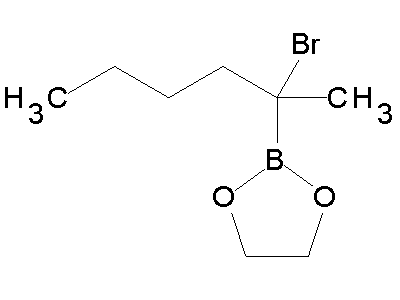 Chemical structure of 2-(2-bromohexan-2-yl)-1,3,2-dioxaborolane