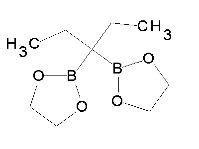 Chemical structure of 3,3-Bis-(1,3,2-dioxaborol-2-yl)-pentan