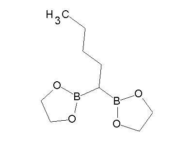 Chemical structure of 1,1-Bis-(1,3,2-dioxaborol-2-yl)-pentan