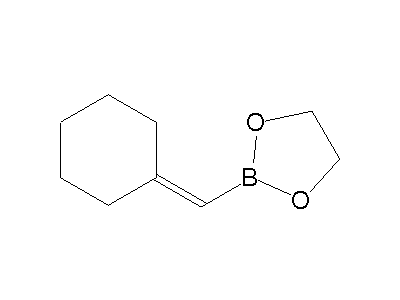 Chemical structure of 2-cyclohexylidenemethyl-[1,3,2]dioxaborolane