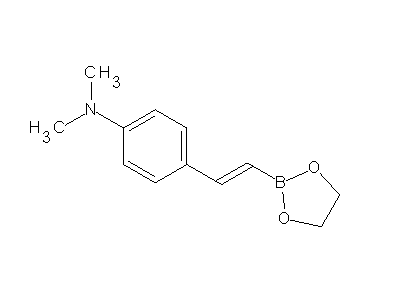 Chemical structure of 4-(trans-2-[1,3,2]dioxaborolan-2-yl-vinyl)-N,N-dimethyl-aniline