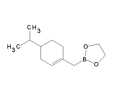 Chemical structure of 2-(4(S)-1-p-menthen-7-yl)-1,3,2-dioxaborolan