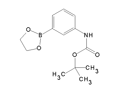 Chemical structure of 2-[3-{(tert-butoxycarbonyl)amino}phenyl]-1,3,2-dioxaborolane