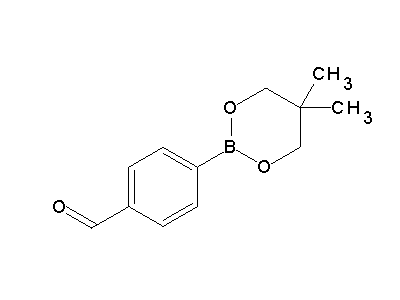 Chemical structure of 4-(5,5-dimethyl-1,3-dioxa-2-borinyl)benzaldehyde